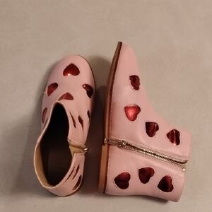 Janie & Jack Pink Heart Cutout Kids Shoes